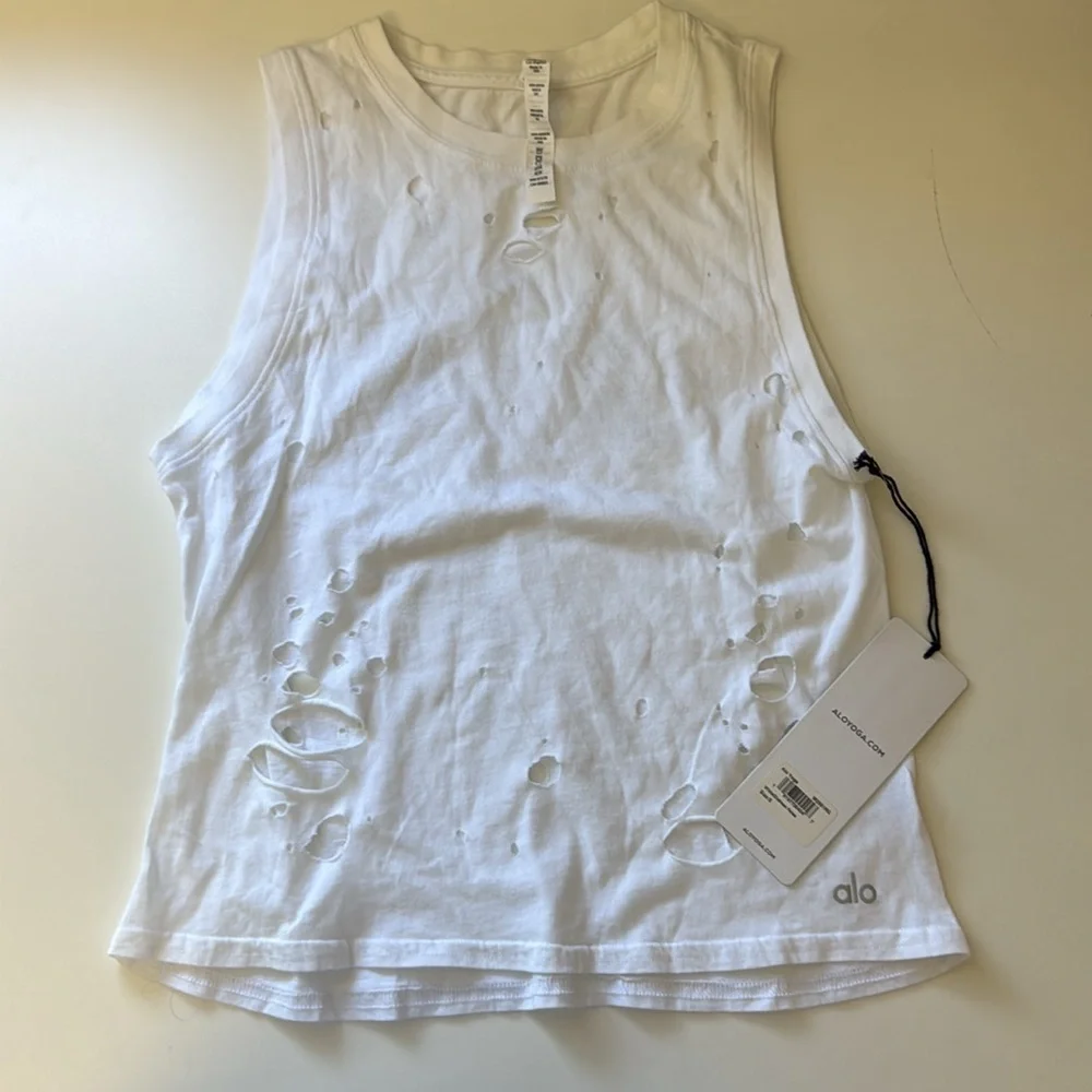 ALO Yoga Harley Distressed Muscle Tank